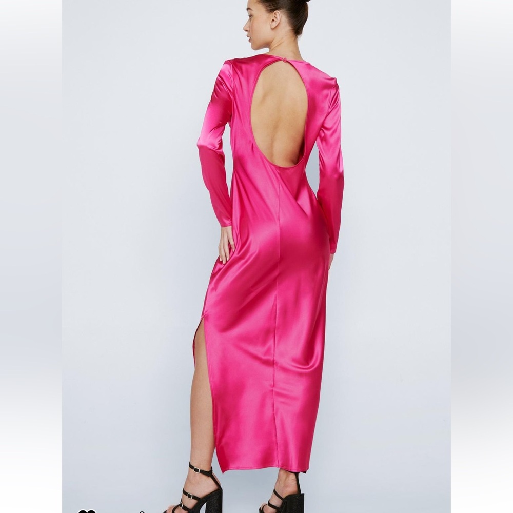 Nasty Gal open back satin dress maxi dress NEW WITH TAGS